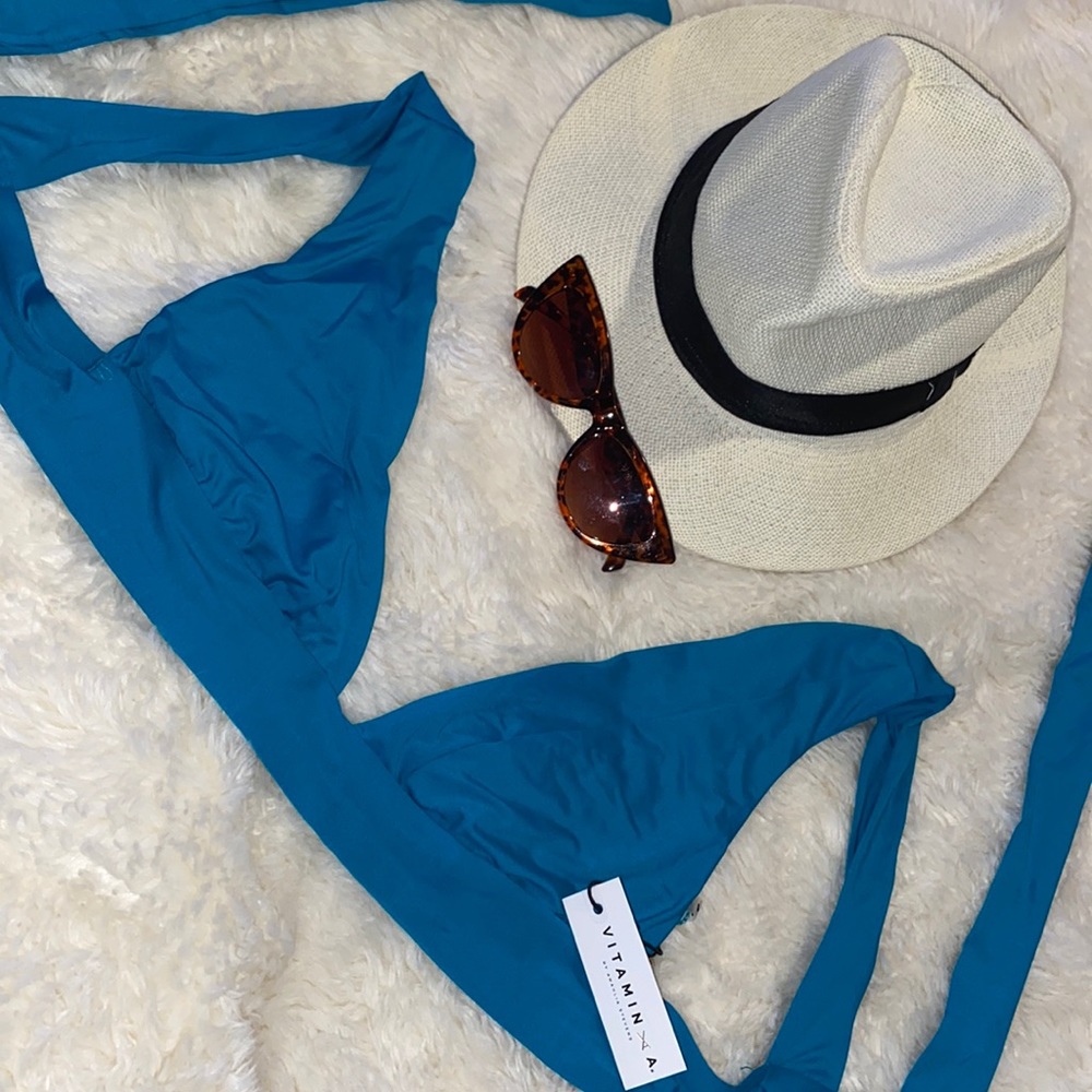 Vitamin A teal swim top